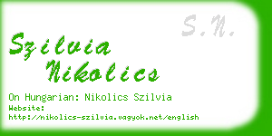 szilvia nikolics business card